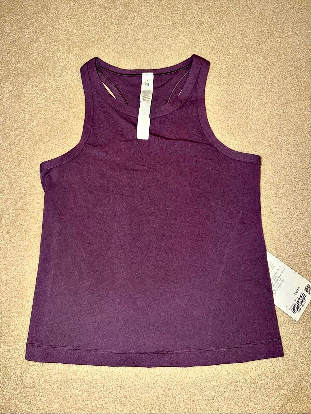LULULEMON ALIGN WAIST LENGTH RACERBACK TANK GRAPE THISTLE NWT SIZS 8